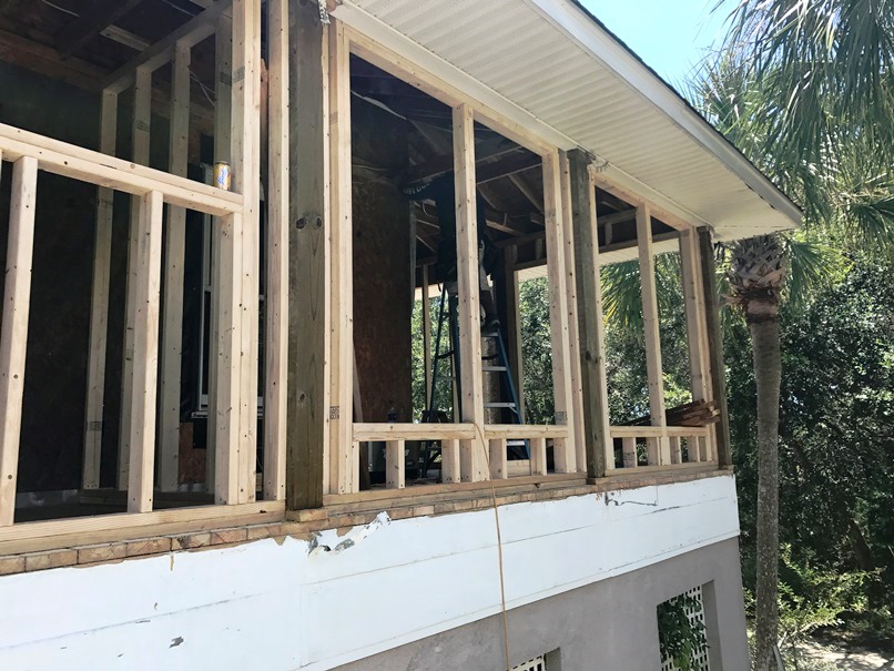 Front porch renovated by B. Chaney Improvements, who does renovation, remodeling and home repairs in the greater Charleston, SC area, including Mt. Pleasant, Sullivan's Island and Isle of Palms South Carolina.